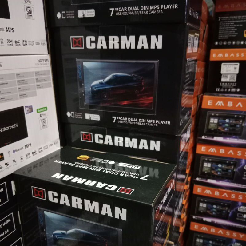 TERMURAH PROMO HEAD UNIT DECLAS CARMAN MP5 MIRROR LINK 7 INCH INCHI DIGITAL PANEL CAR DOUBLE DIN DUA