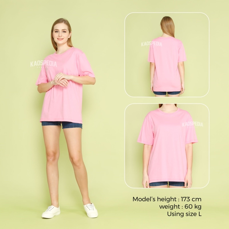 Kaos Polos Cotton Combed Lengan Pendek Premium 30s Pria Wanita Kaospedia Bandung-PINK BABY