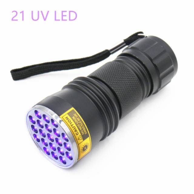 Senter Ultraviolet 400 nm 21 LED / Center UV 21 Lampu 400 nm / Senter Kecil / Senter Genggam