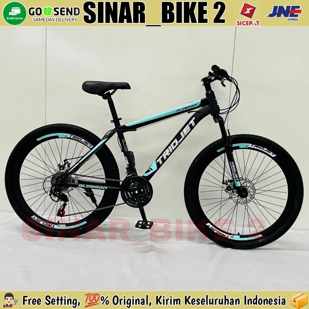 Sepeda Gunung 26 Inch MTB TRIOJET Rem Cakram 21 Speed Velg Tinggi