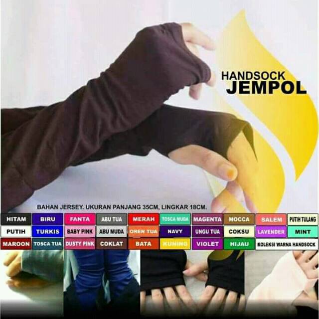 [HUSNA HIJAB] Handsock Jempol Polos / Hensok Polos / Manset Jersey