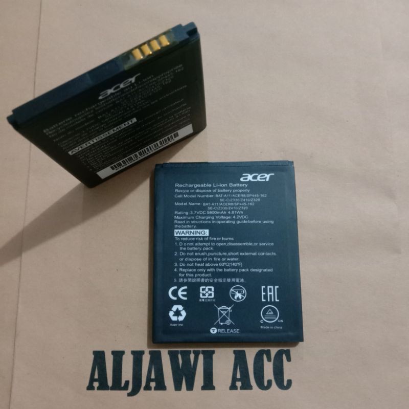 Battery Baterai Batre Acer Liquid A11 BAT-A11 Acer8 /Z330/Z410/Z320 Original Battery Hp