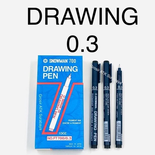 

SPIDOL DRAWING SNOWMAN 0.3 / Drawing Pen Gambar Snowman FT 700 / FT700 0.3 / 0,3