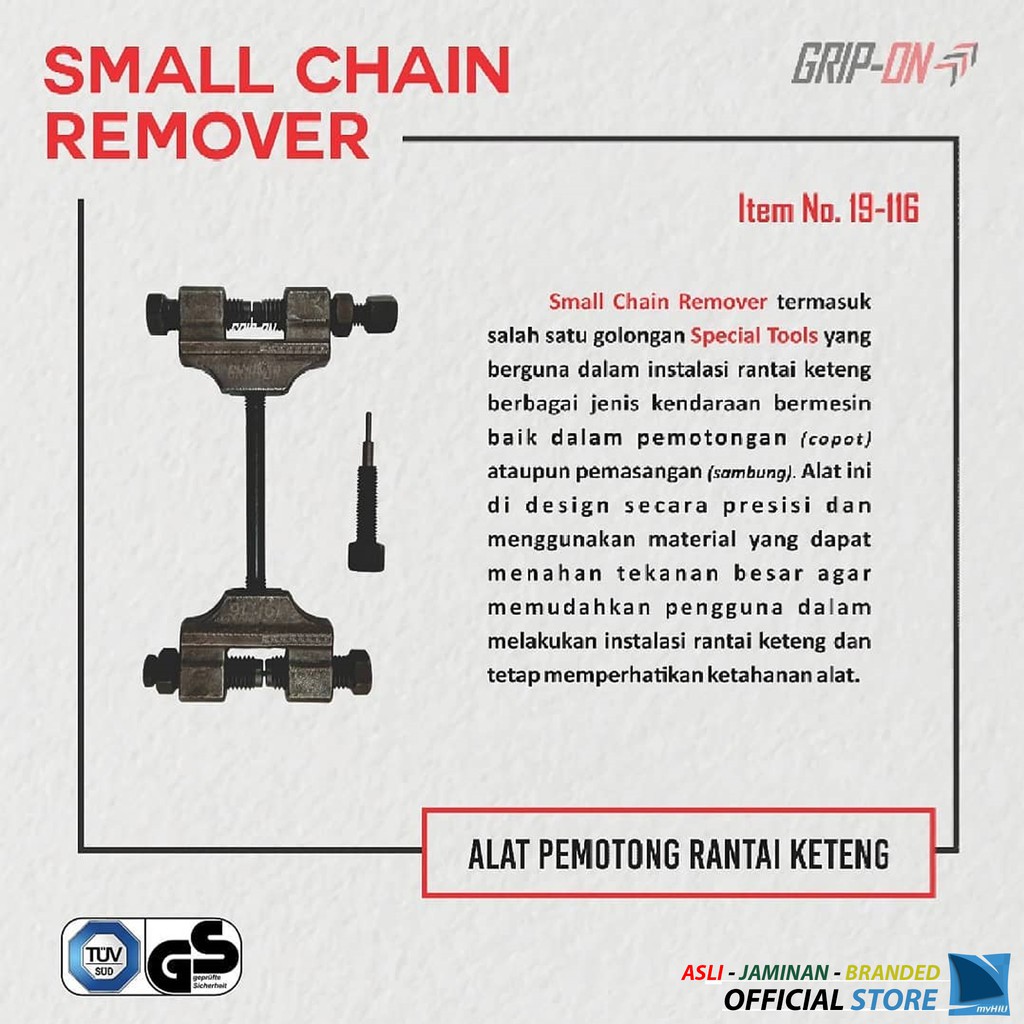 Pemotong Rantai Keteng Sepedamotor dan Rantai Sepeda - Small Chain Remover GRIP-ON