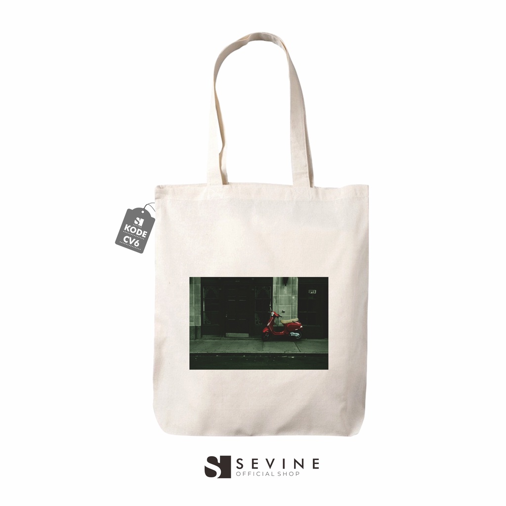 Sevine Tote Bag Retro Tas Wanita Totebag Resleting Vintage Aesthetic Custom Kode - CV