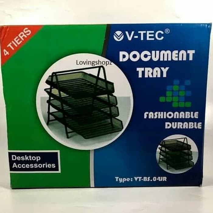 PAPER TRAY BESI 4 SUSUN letter document RAK surat V TEC