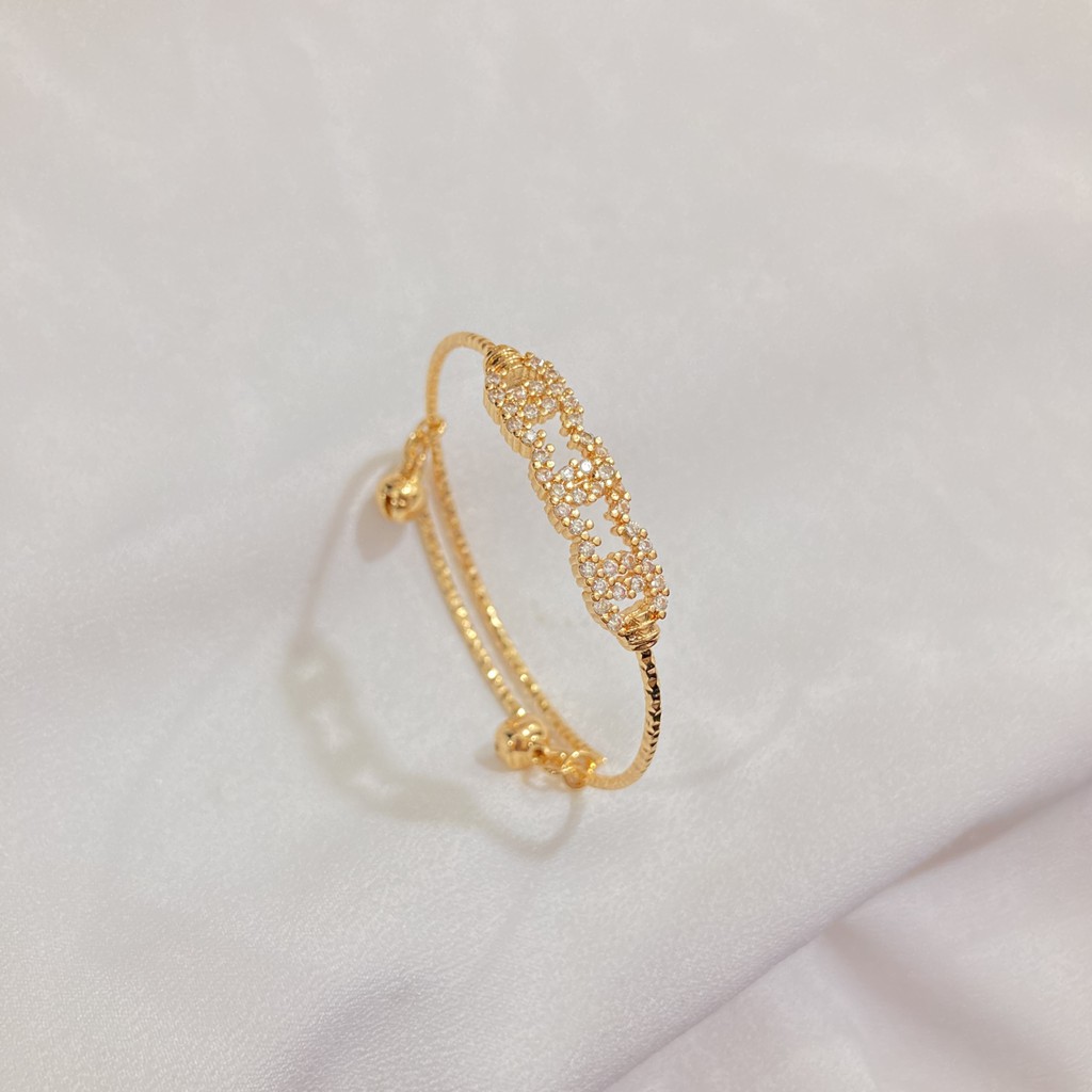 Gelang Anak / Remaja Cuff Flexible Lapis Emas Aksesoris Perhiasan
