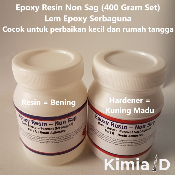 Epoxy Resin Non Sag - 400 Gr - Lem Epoxy Resin - Lem Material