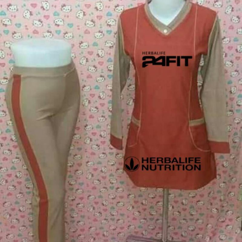 SETELAN BAJU SENAM WANITA MUSLIMAH/ SETELAN SENAM WANITA / SETELAN SENAM TUNIK ( H3RBALIFE)