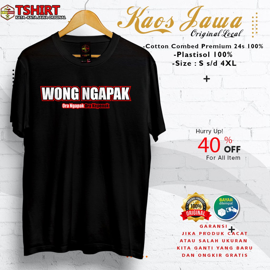 Kaos Wong Ngapak Ora ngapak ora kepenak | Kaos Distro Ngapak | Baju Pria