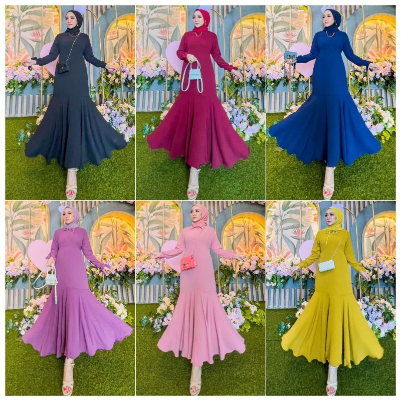 Mermaid Dress Ori Nada Gisella || Dress Busui resleting