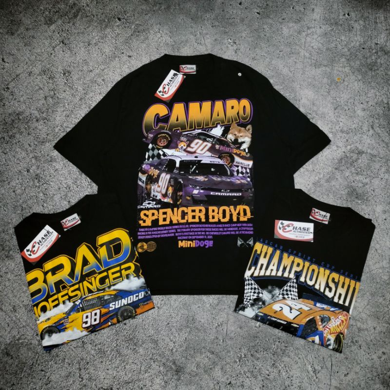 KAOS T-SHIRT OVERSIZE NASCAR CHASE AUTHENTIC CAMARO/CHAMPIONSHIP/BRAD98 VINTAGE BESTSELLER VARIAN