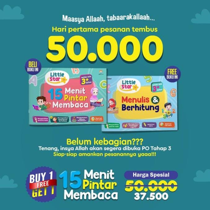 

[BISA COD] Buku Little Star : 15 Menit Pintar Membaca + Bonus Buku Tulis Hitung