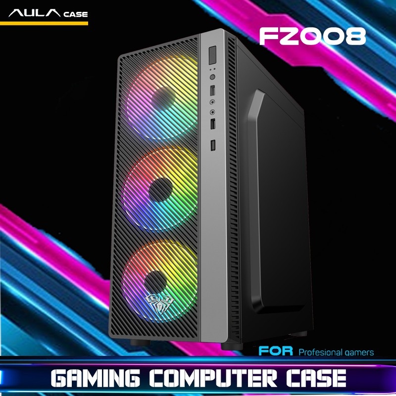 Casing PC Gaming Case AULA FZ008 FZ 008 Free 3 Fan RGB