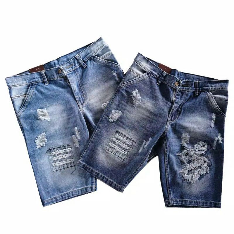 Ripped Jeans Pendek Pria Celana sobek sobek cowok Distro Murah Size 27-38 NR_Outfit Official COD