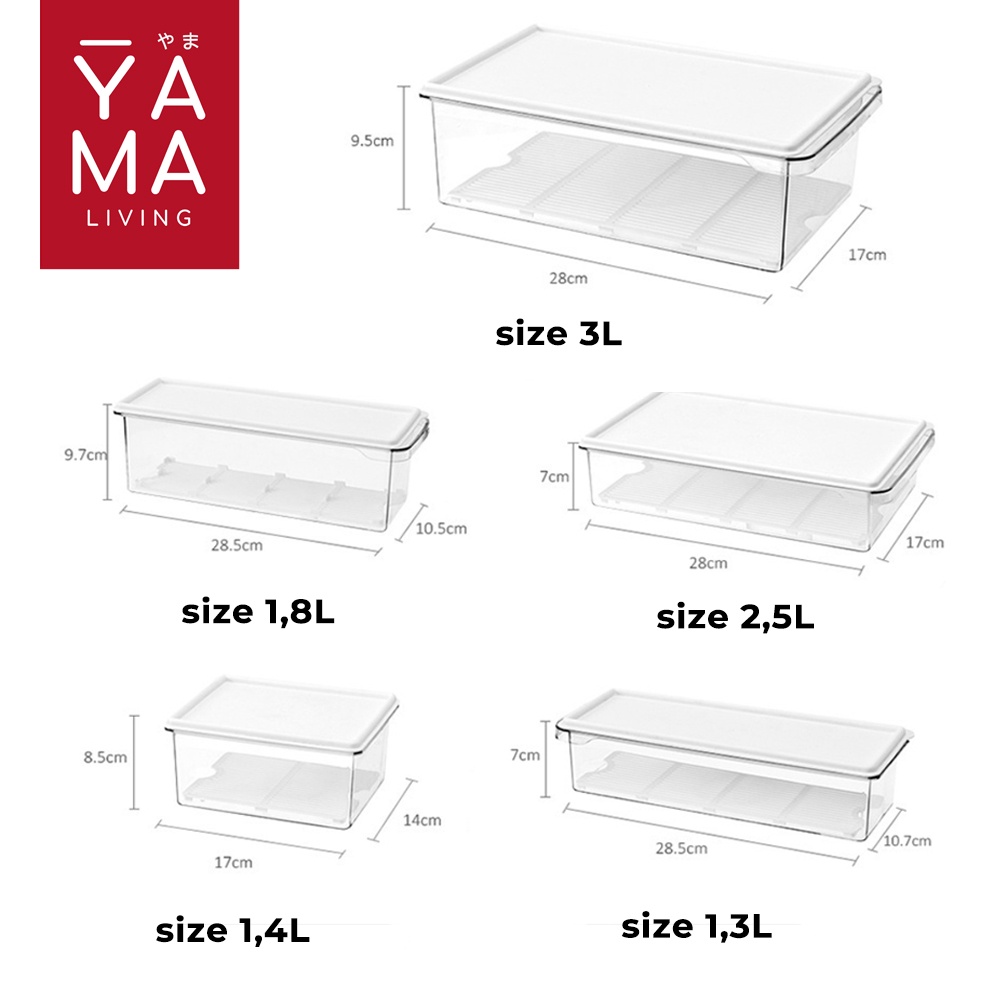 YAMA KUNA Fridge Food Storage Box Kotak Penyimpanan Makanan Kulkas Dengan Saringan