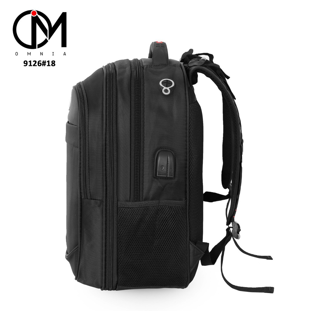 TAS RANSEL OMNIA ORIGINAL 9126-18 BACKPACK USB NYLON WATERPROOF