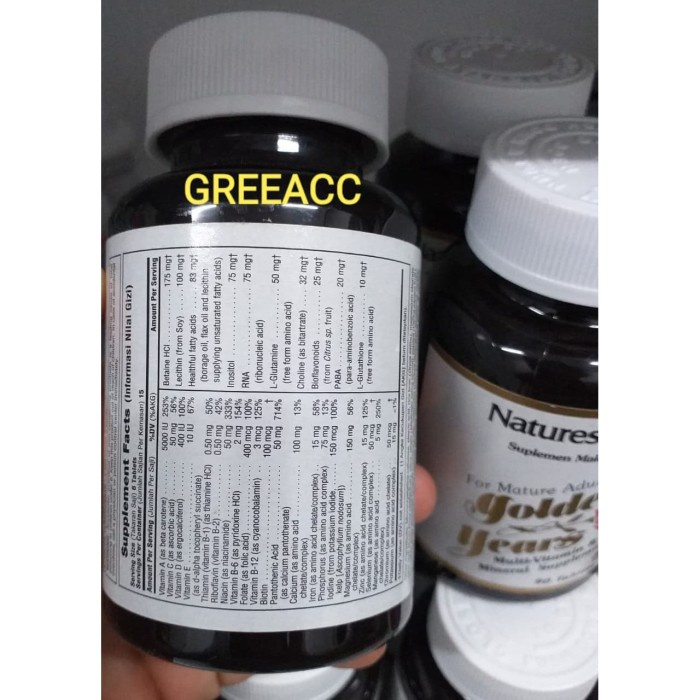 TERBARU Nature's Plus Golden Years 90 Tablet Natures Multi Vitamin Mineral