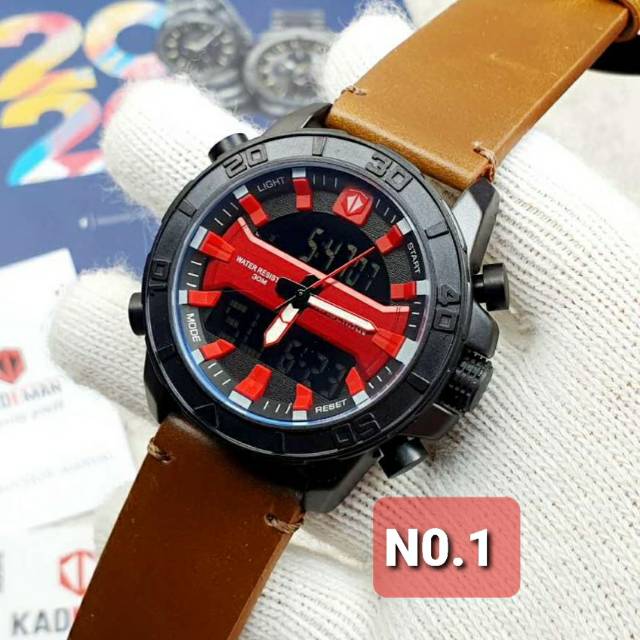 JAM TANGAN PRIA DUAL TIME KADEMAN KDM533 DIGITAL ANALOG ORIGINAL PRODUK