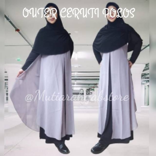 Mutiarahijab-LONG OUTER CERUTI  POLOS