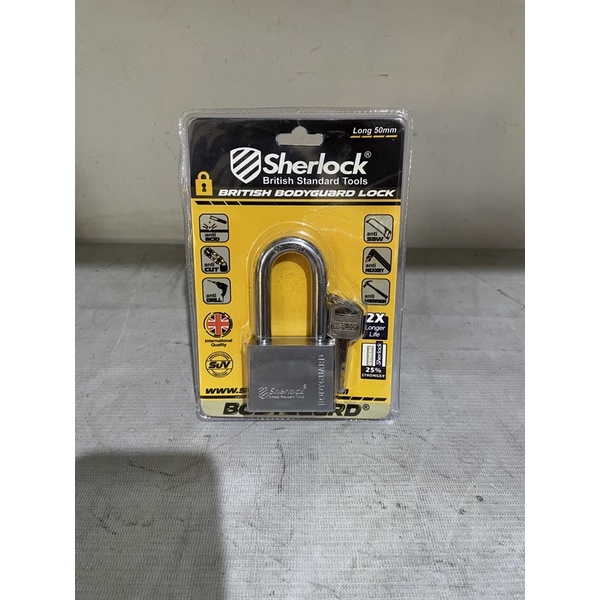 gembok leher panjang 50mm / sherlock gembok leher panjang / gembok sherlock original / gembok original sherlock / gembok sherlock anti cut / gembok anti cairan setan / gembok anti bahan kimia / british anti cut lock / gembok anti maling / gembok kuat