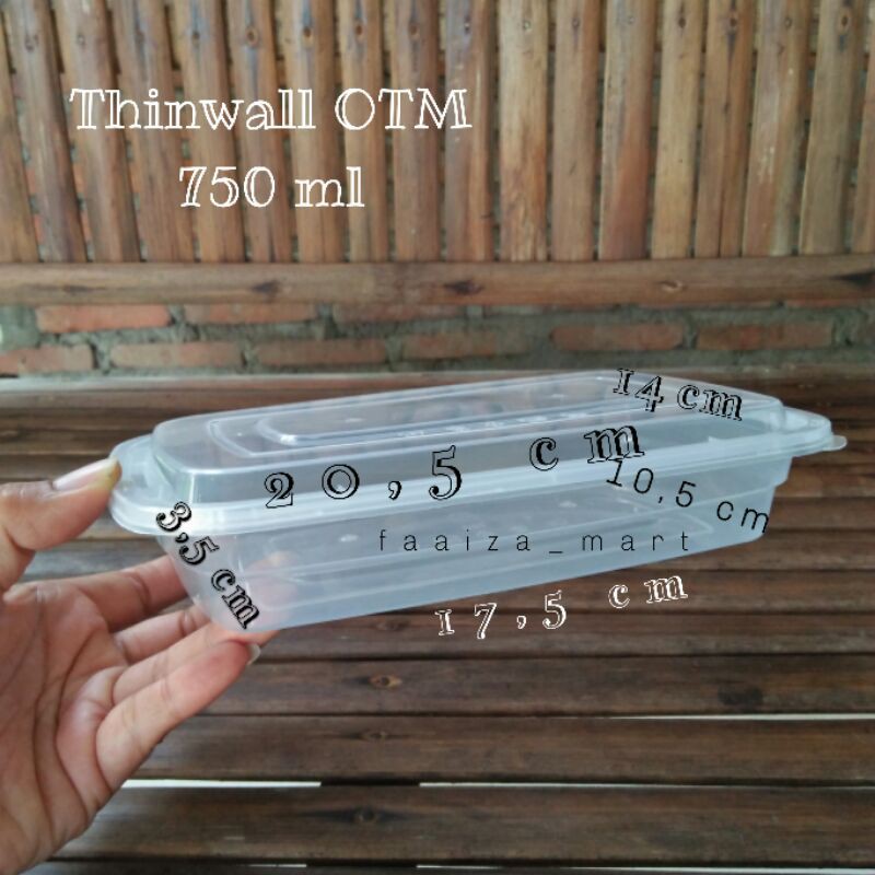 Thinwall OTM 750 ml/brownies lumer/salad buah/kotak nasi/Tepak/Bento
