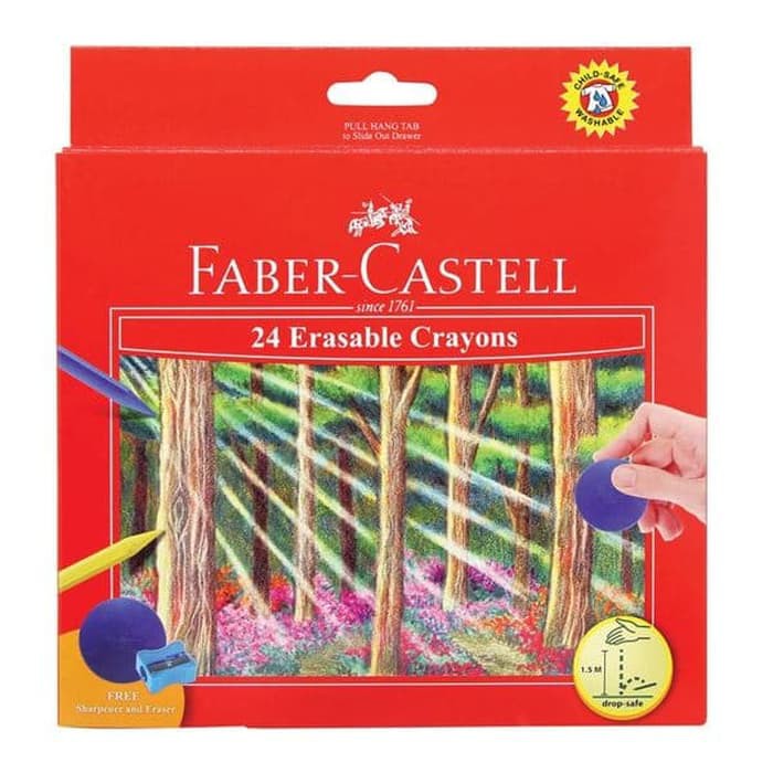 

Crayon Faber Castell - Maped Wax Crayon - Crayon Titi Oil Pastel Erasble Crayon Faber Castell 24