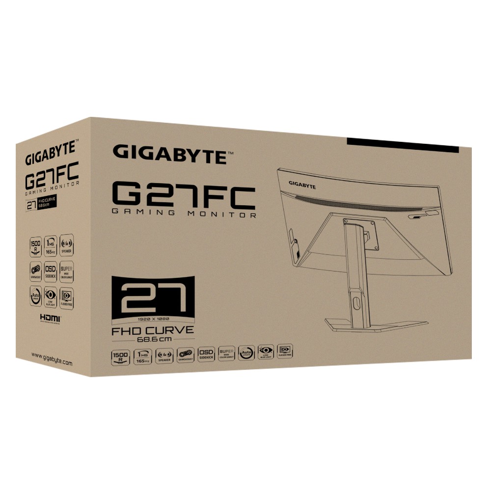 GIGABYTE G27FC 165Hz 1ms CURVED GAMING MONITOR 27&quot; LED A-EK CSOT