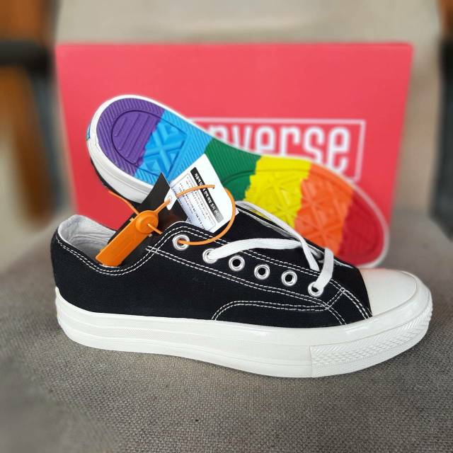 Converse 70's Hitam Pendek size 38-43. Sol Rainbow.