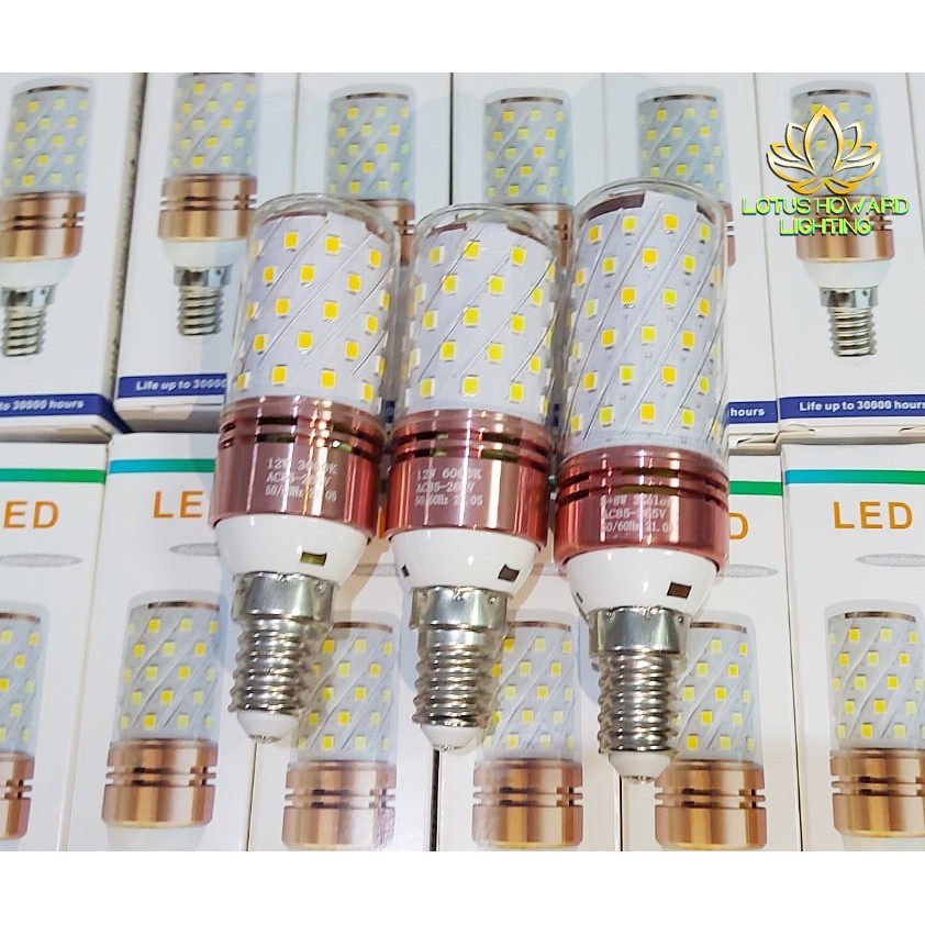 LAMPU LED E14 JAGUNG  6W+6W 3WARNA / 12 WATT PUTIH/KUNING