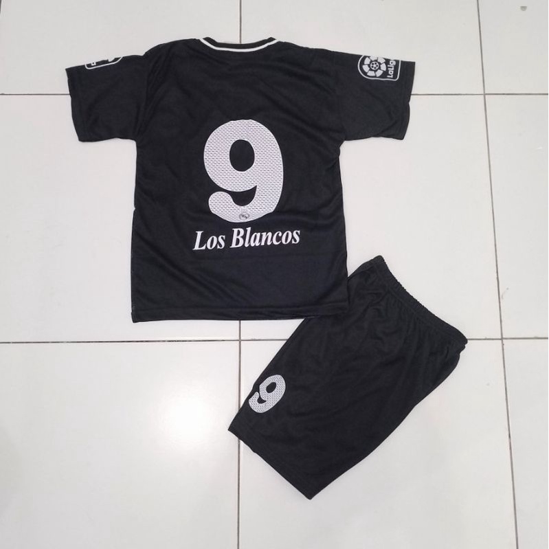 FREE NICKNAME. Setelan Jersey Bola MadriD Hitam Pakaian Olahraga Anak Laki Cod Bayar Di Tempat Terbaru