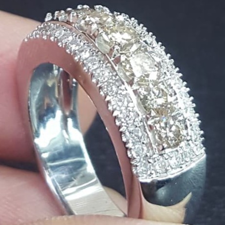 Cincin Wanita Kawin Nikah Original Emas Gold 18k Berlian Diamond Eropa Putih Asli DK1572