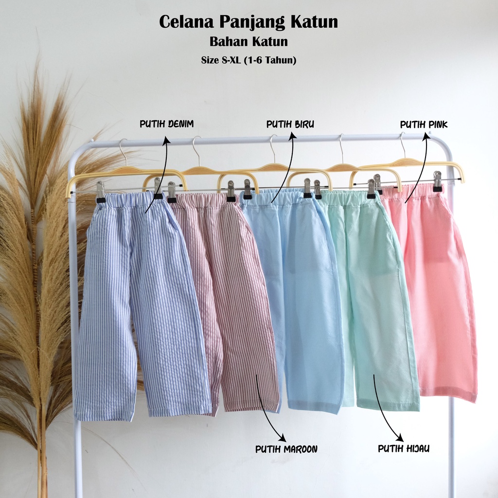 celana anak panjang &amp; pendek selutut harian bahan katun dan rayon untuk santai tidur main motif kotak garis abstrak untuk usia 1 2 3 4 5 6 7 tahun