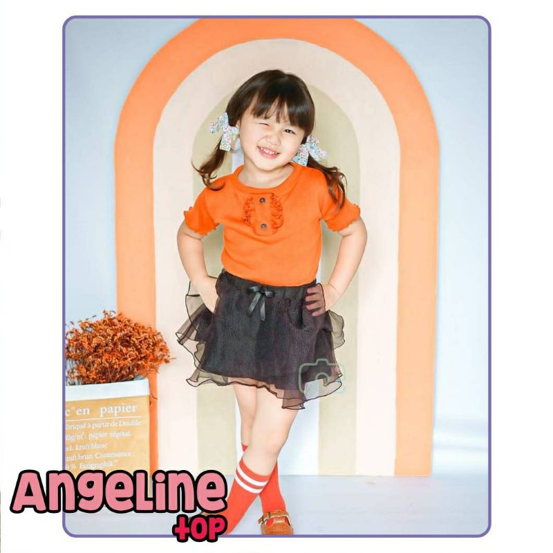 Angelin - Kaos Rib Top Atasan Anak Perempuan