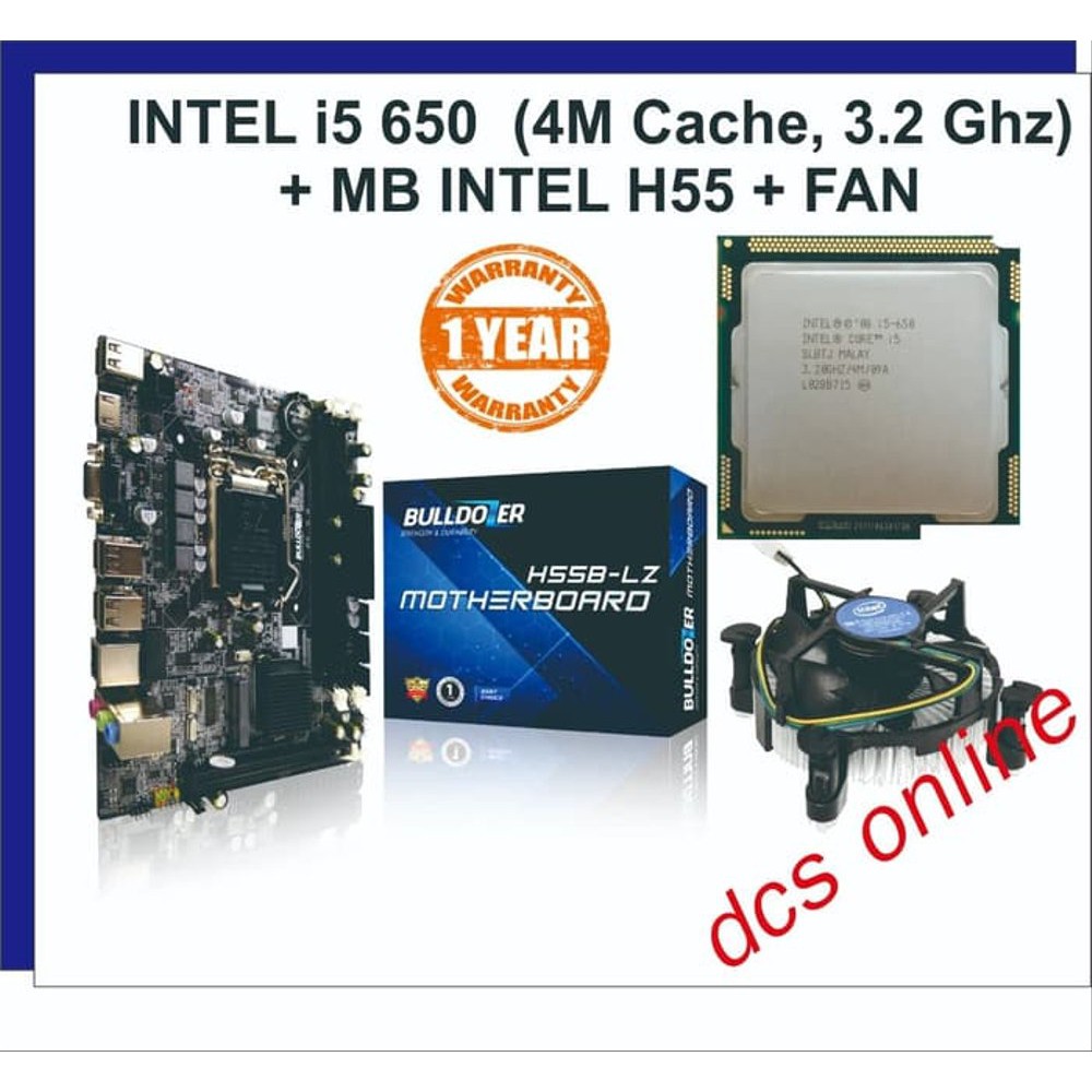 Order Langsung INTEL CORE i5 650 - MOTHERBOARD INTEL H55 BULLDOZER -PAKET- terlaris