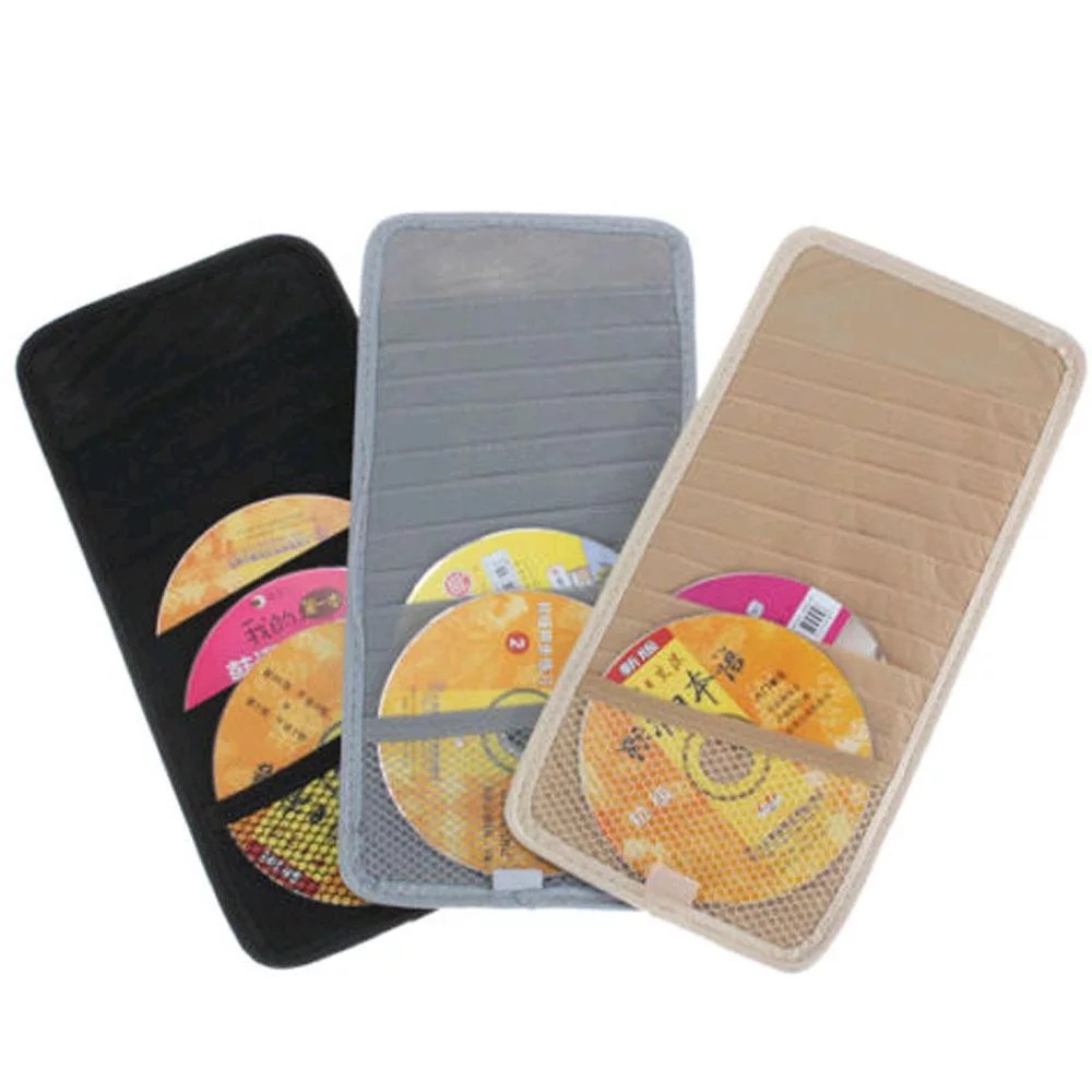 Sunvisor Mobil Tempat Disc CD DVD Organiser Kaset Disc di Mobil Tempat CD Mobil Tas Organizer Sarung CD DVD Car Sun Visor - WARNA ACAK