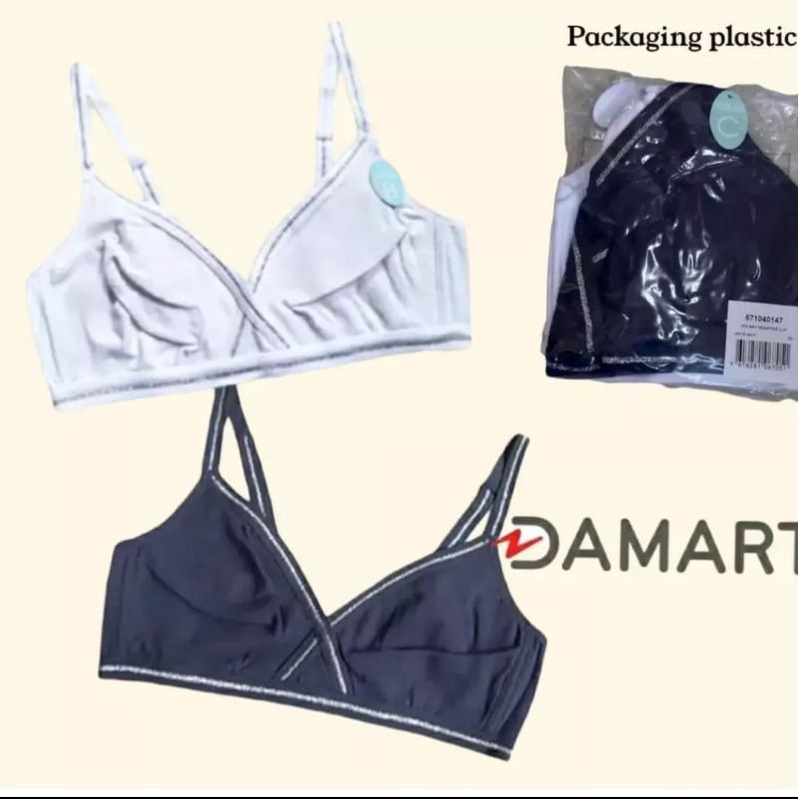 Paket bra Damart isi 2pcs nonpad nonwire, color Navy & White