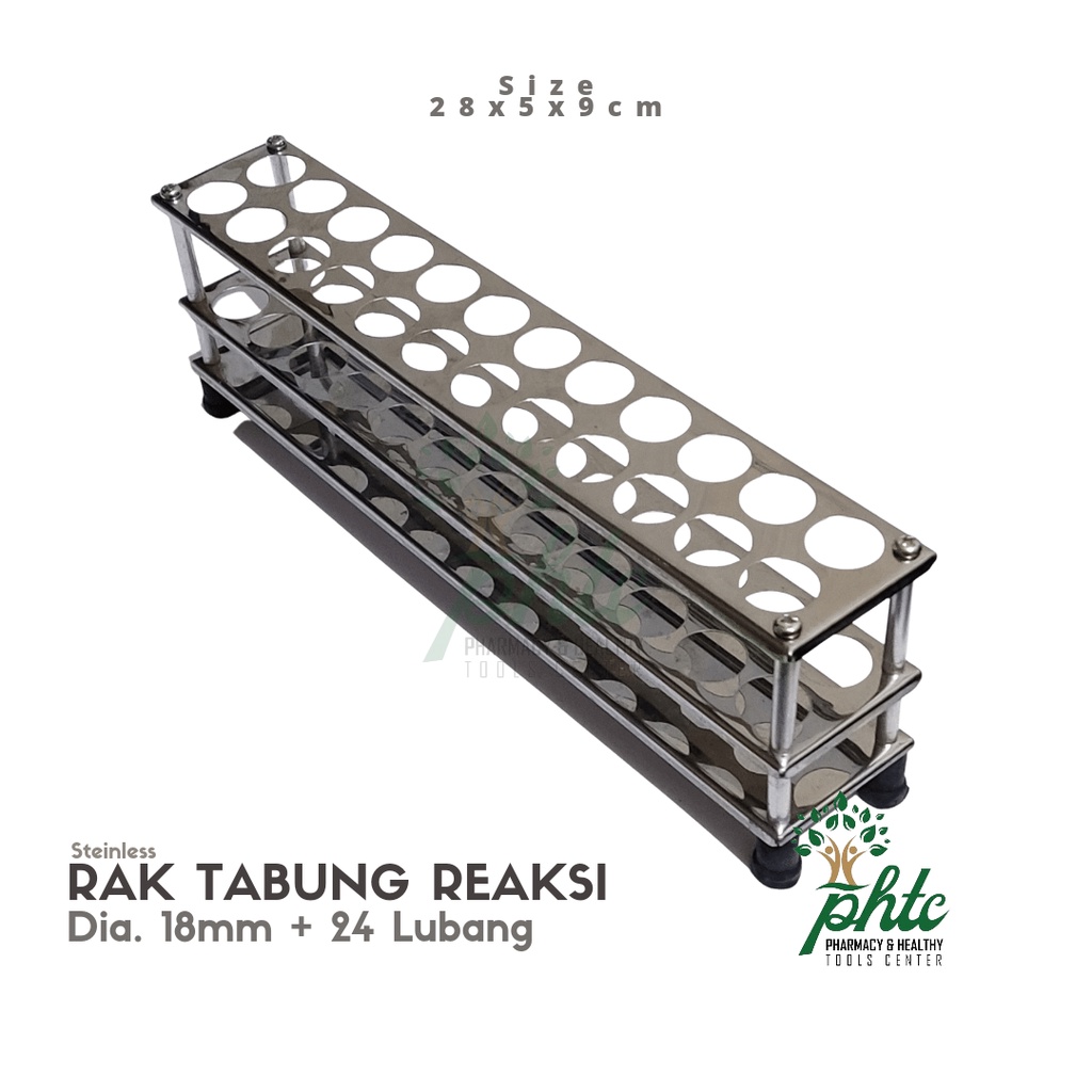 Rak Tabung Reaksi Stainless 24 Lubang 18mm