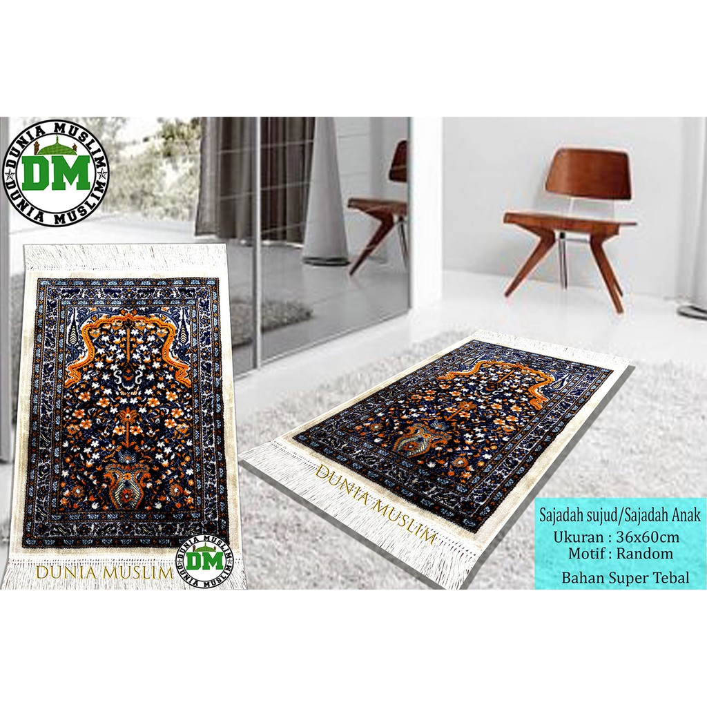 Sajadah Mini Super Premium Bahan Tebal 35x60 Sejadah Anak Perlatan Sholat Pakaian Muslim Turkey