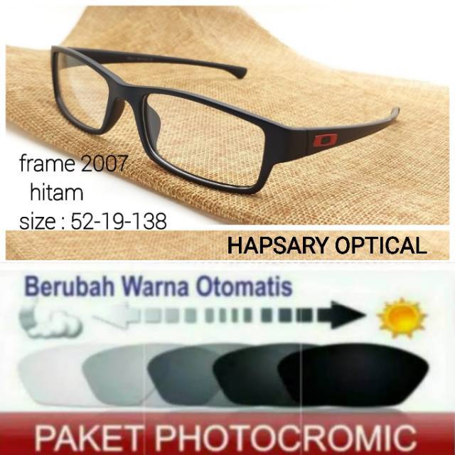 Paket Hemat : Frame Kacamata Pria Sporty Free Lensa Minus Photocromic Plus Anti Radiasi dan Anti UV