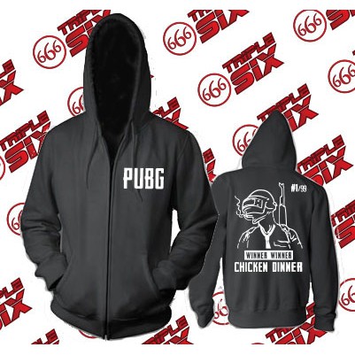 Hoodie Zipper PUBG Winner Winner Chicken Dinner