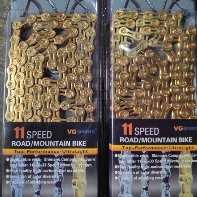 VG Sports Rantai Sepeda 11 Speed Half Hollow Gold Rantai Sepeda