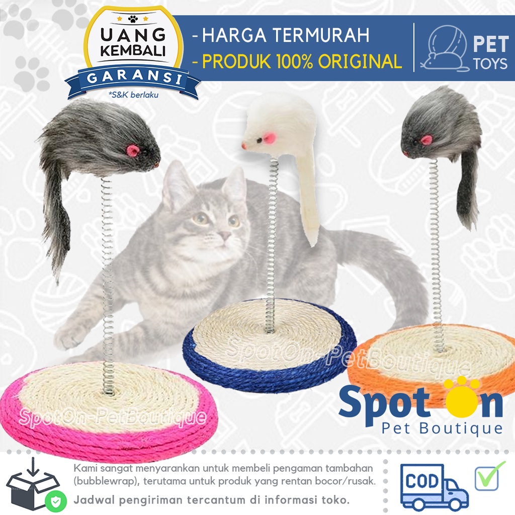 Mainan Garukan Kucing Dengan Tikus Per | Cat Scratcher | Cakaran Kucing