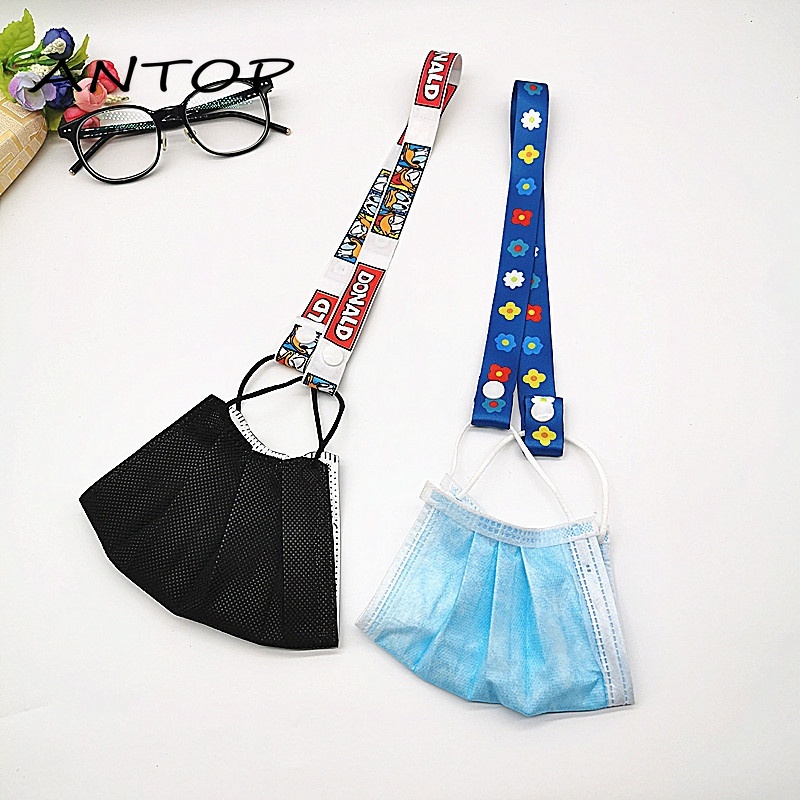 Adjustable Masker Pemegang Anak Kartun Daisy Pola Topeng Lanyard Anak Anti-Hilang Kartun Lanyard Tali Gesper  ANTOP