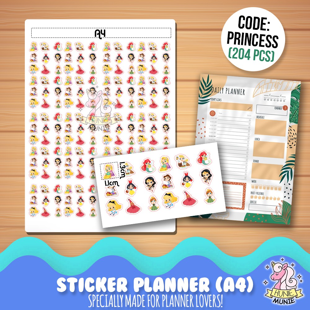 

Sticker Deco Planner - Cute Princess SERIES - Stiker Hunie Munie