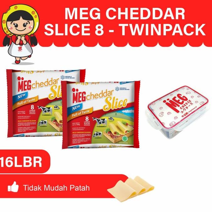 

Cuci Gudang Awal Tahun MEG Cheddar Cheese Slice 3 / 8 / 16 Lembar Keju Olahan Expired Panjang Cuci Gudang Awal Tahun