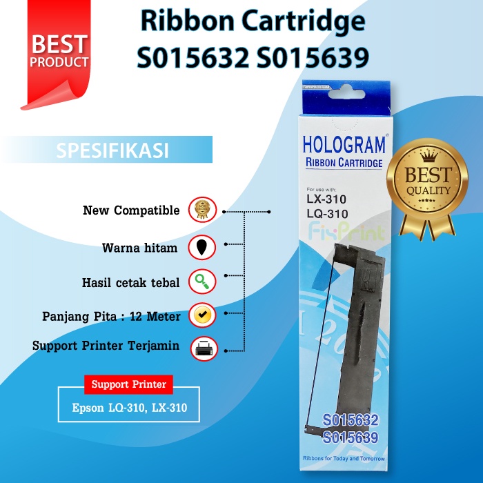 Ribbon Cartridge Epson LX310 LX-310 LX 310 Pita Refill + Dudukan Cartridge lx310 lx-310