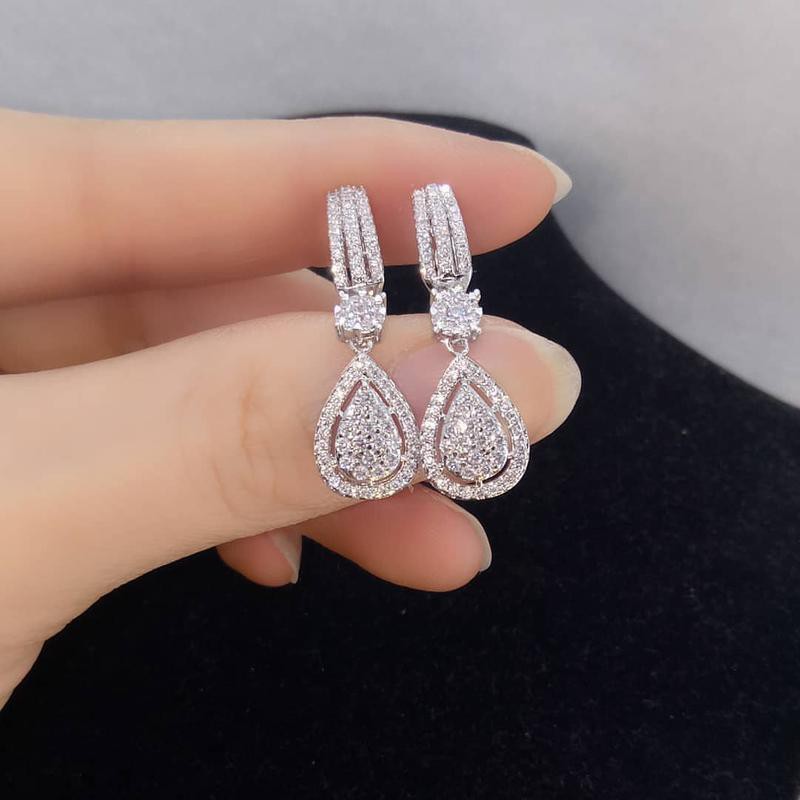 Anting Giwang Silver Diamond Titanium Xuping Antikarat Antialergi