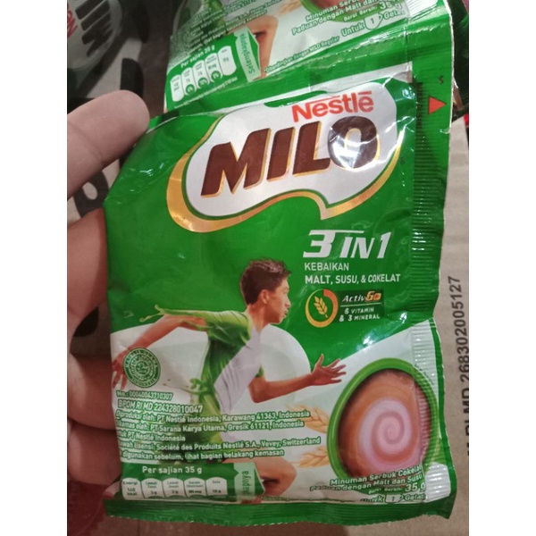 

Milo minuman Serbuk Cokelat 1 Renteng 10 Pcs x 35gr