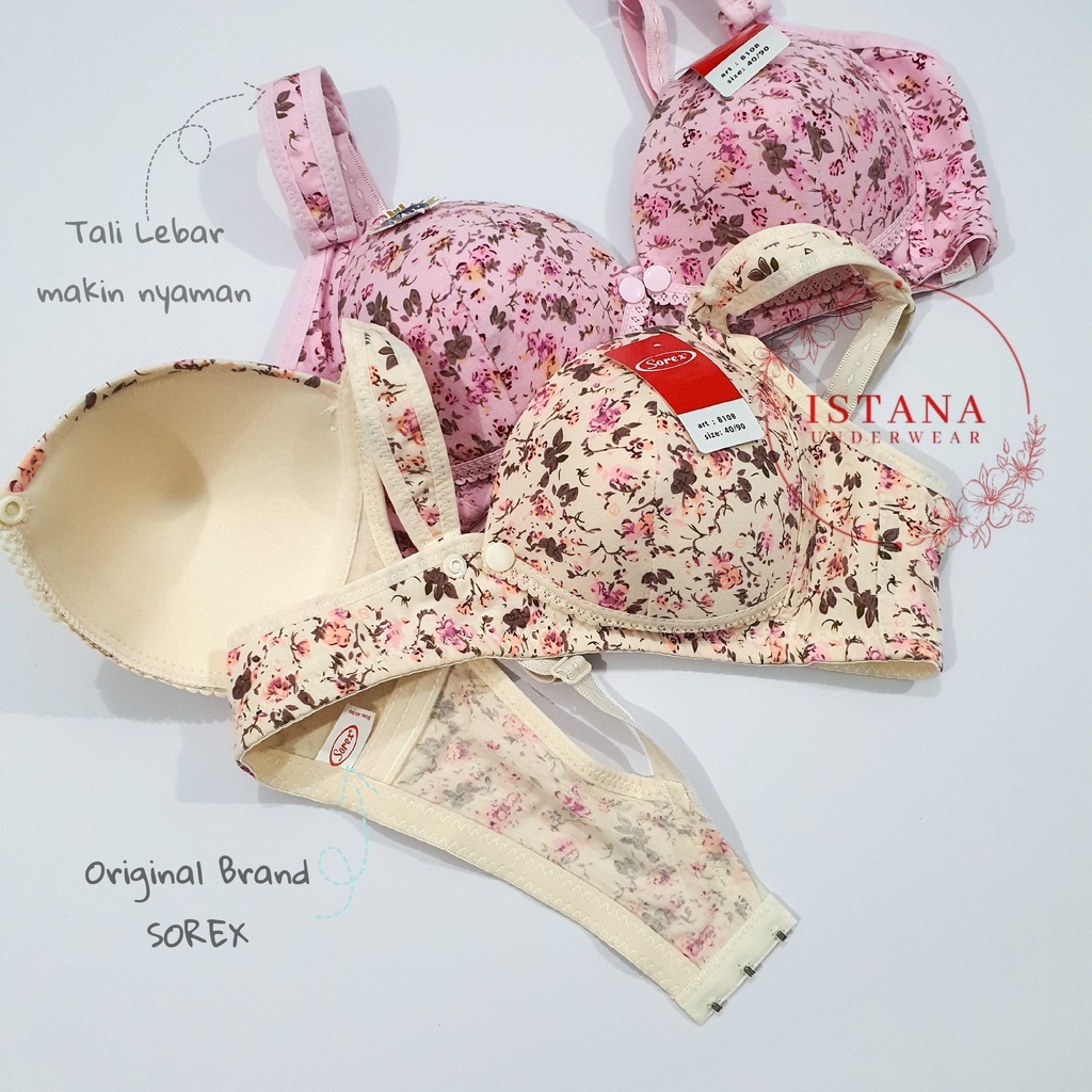 Bh menyusui Sorex Nurshing bra Busa tanpa kawat motif bunga TERMURAH best seller 8108